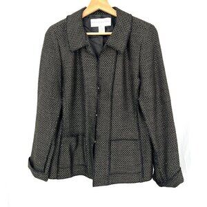 Doncaster suit jacket blaze black gold tweed business office career 14